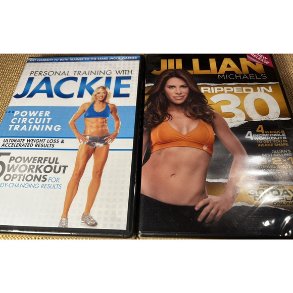 2 Work Out DVDs --Jillian Michaels: Ripped in 30 & Personal Training w/ Jackie - Picture 1 of 6